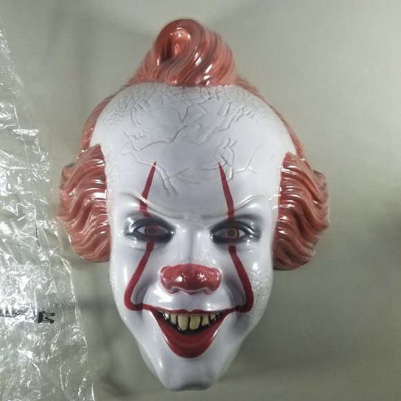 Pennywise Halloween Mask Adult Size It Movie One Size Tattered Deluxe - Picture 3 of 8